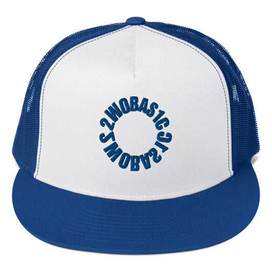 Blue and White Trucker Cap