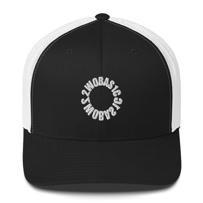 Black and White Retro Trucker Cap