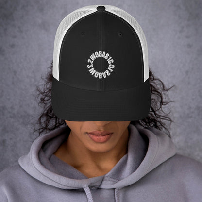 Black and White Retro Trucker Cap