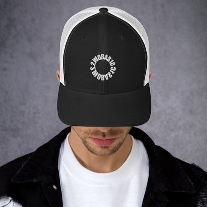 Black and White Retro Trucker Cap