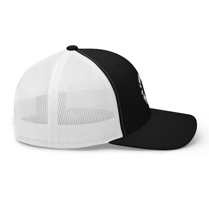 Black and White Retro Trucker Cap