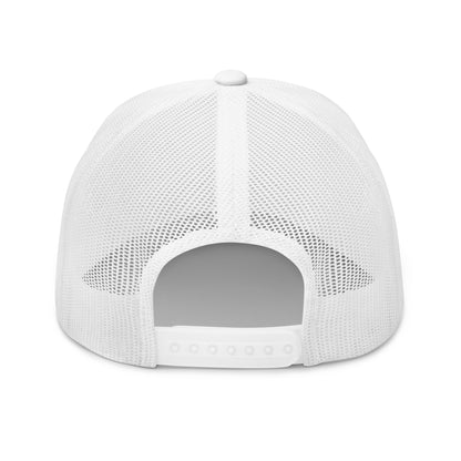 All White Retro Trucker Cap