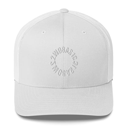 All White Retro Trucker Cap