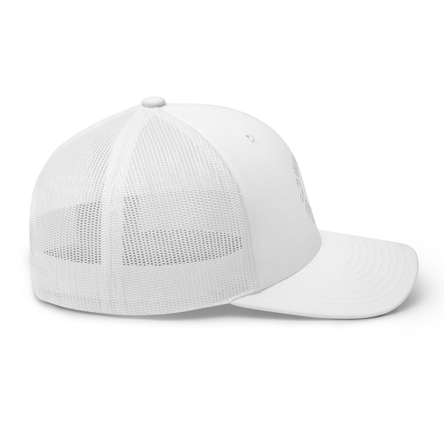 All White Retro Trucker Cap